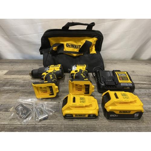 AS-IS DEWALT ATOMIC 20V MAX Lithium-Ion Cordless 2-Tool Combo Kit