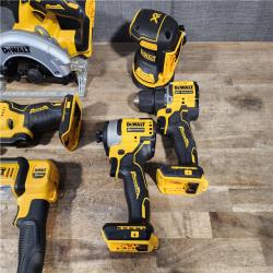 HOUSTON LOCATION - AS-IS DEWALT 20V Lithium-Ion Cordless 6-Tool Combo Kit with (2) 5.0 Ah Batteries and Charger