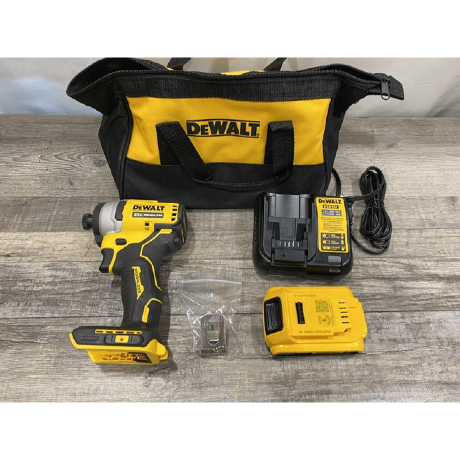 AS-IS DEWALT Atomic 20V Max Lithium-Ion Brushless Cordless Compact 1/4 in. Impact Driver Kit