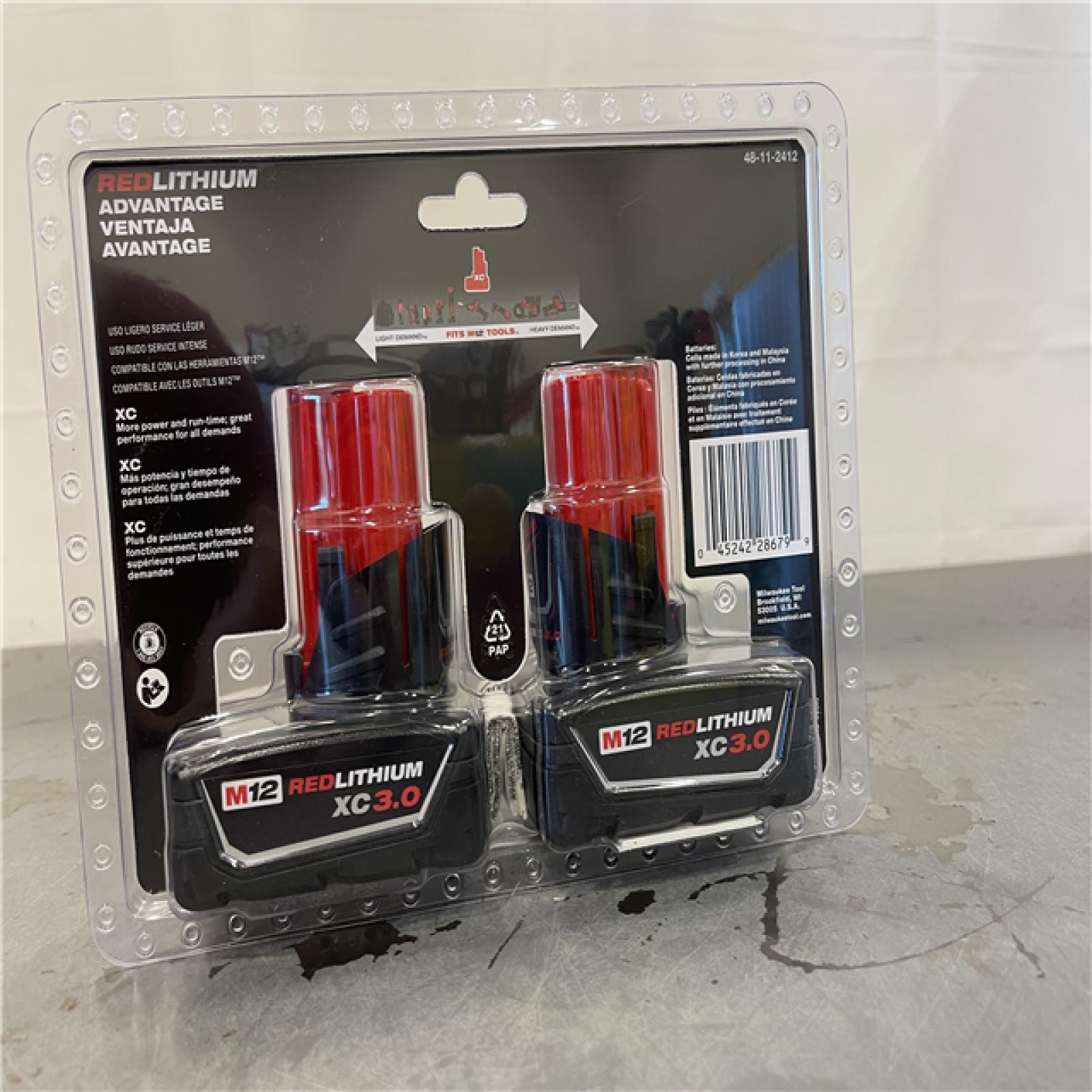 New! - Milwaukee M12 12-Volt Lithium-Ion XC Extended Capacity 3.0Ah Battery Pack (2-Pack)
