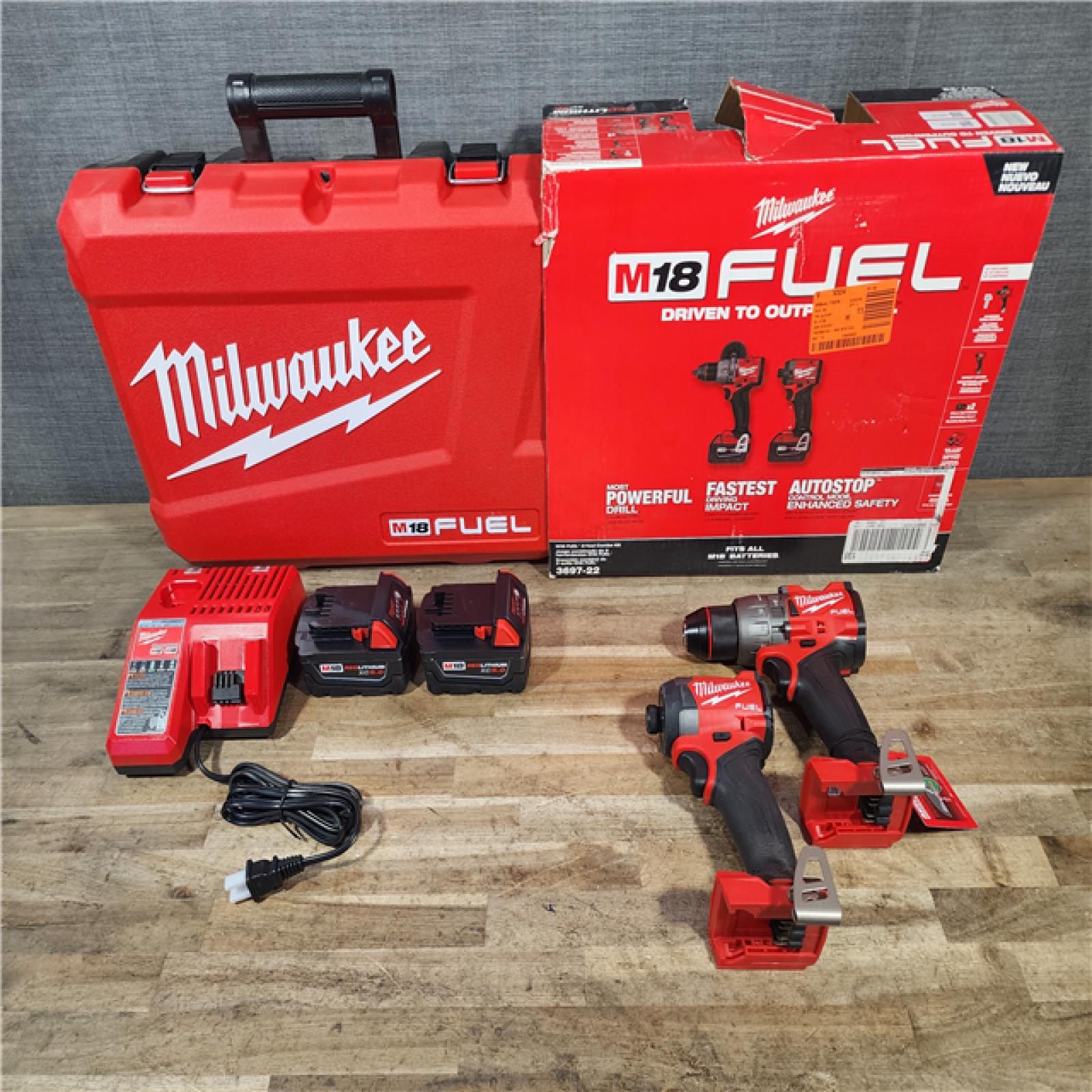 HOUSTON LOCATION - AS-IS Milwaukee  FUEL 18V Lithium-Ion Brushless Cordless Hammer Drill and Impact Driver Combo Kit