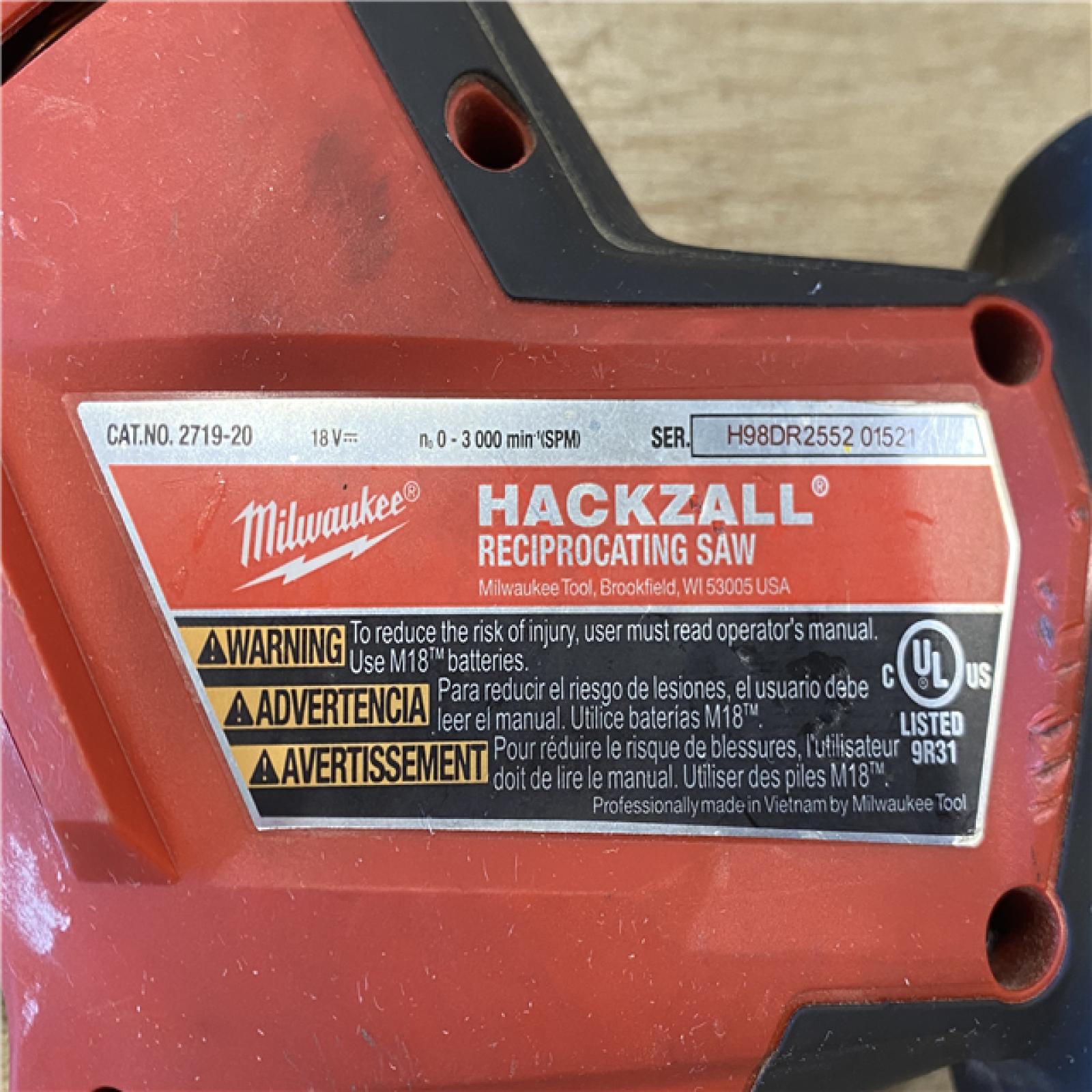 AS-IS Milwaukee FUEL 18V Lithium-Ion Brushless Cordless HACKZALL Reciprocating Saw (Tool-Only)
