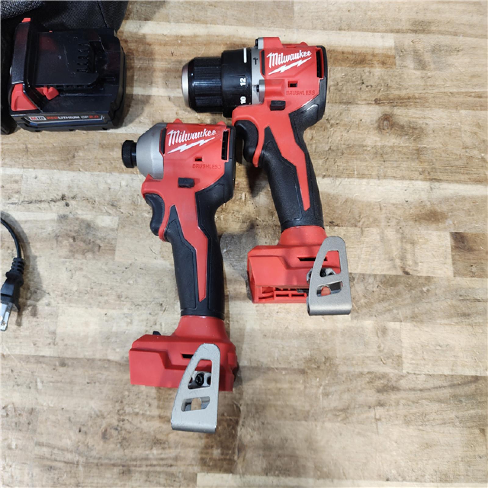 HOUSTON LOCATION - AS - IS Milwaukee 18-Volt Lithium-Ion Brushless Cordless Compact Hammer Drill/Impact Combo Kit