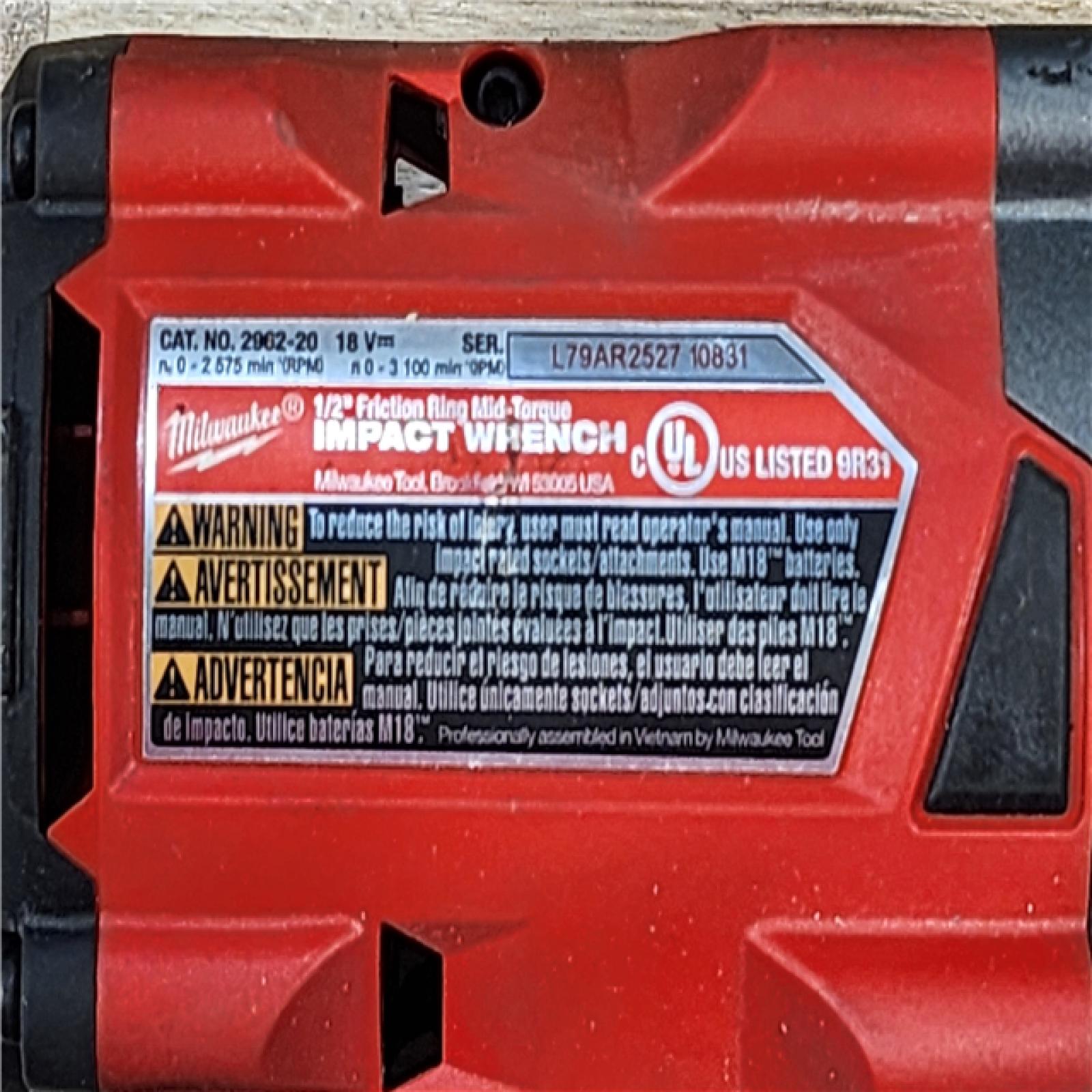 HOUSTON LOCATION - AS-IS Milwaukee  FUEL Gen-2 18V Lithium-Ion Brushless Cordless Mid Torque 1/2 in. Impact Wrench w/Friction Ring (Tool-Only)