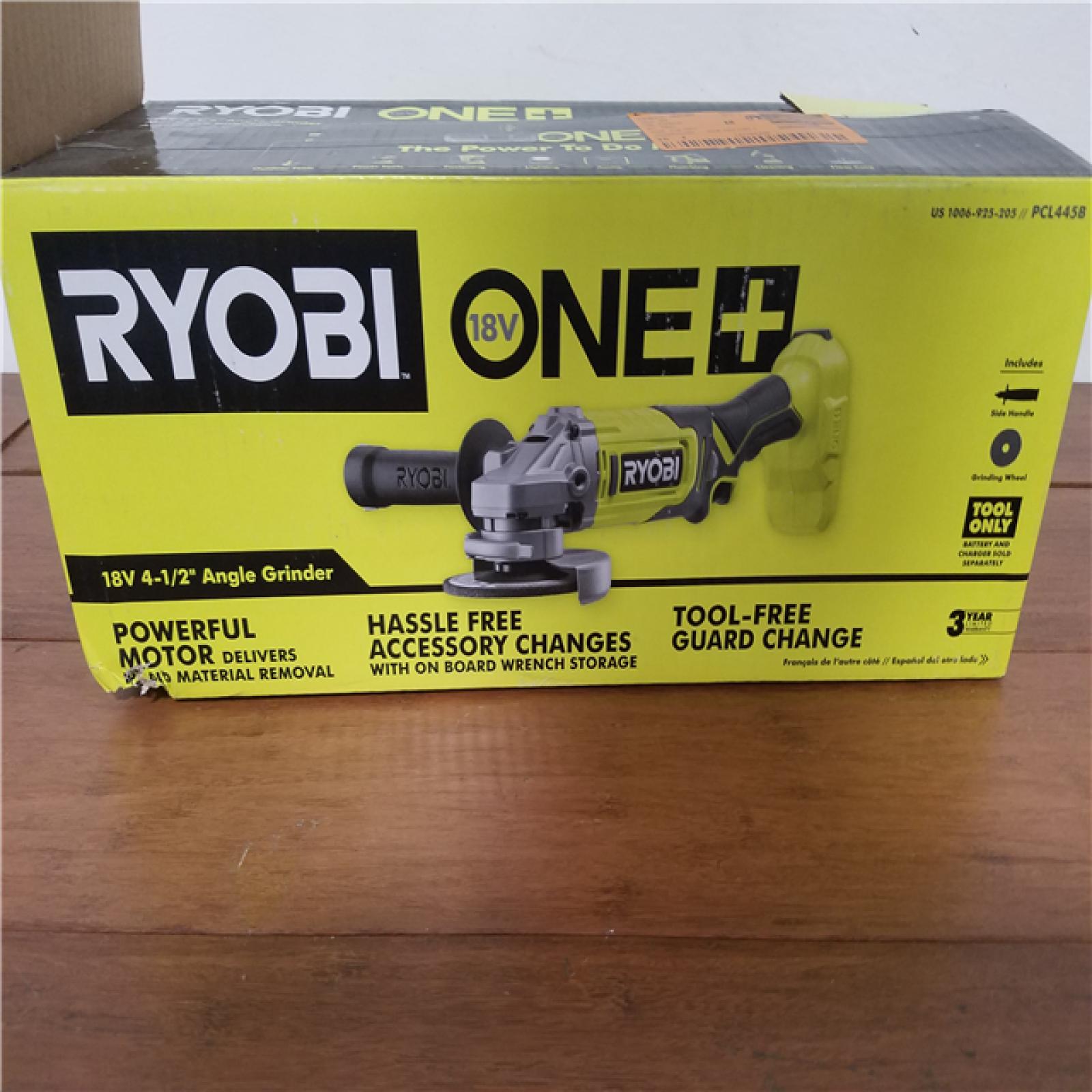 CALIFORNIA AS-IS RYOBI ONE+18V 4-1/2ANGLE GRINDER(TOOL ONLY)