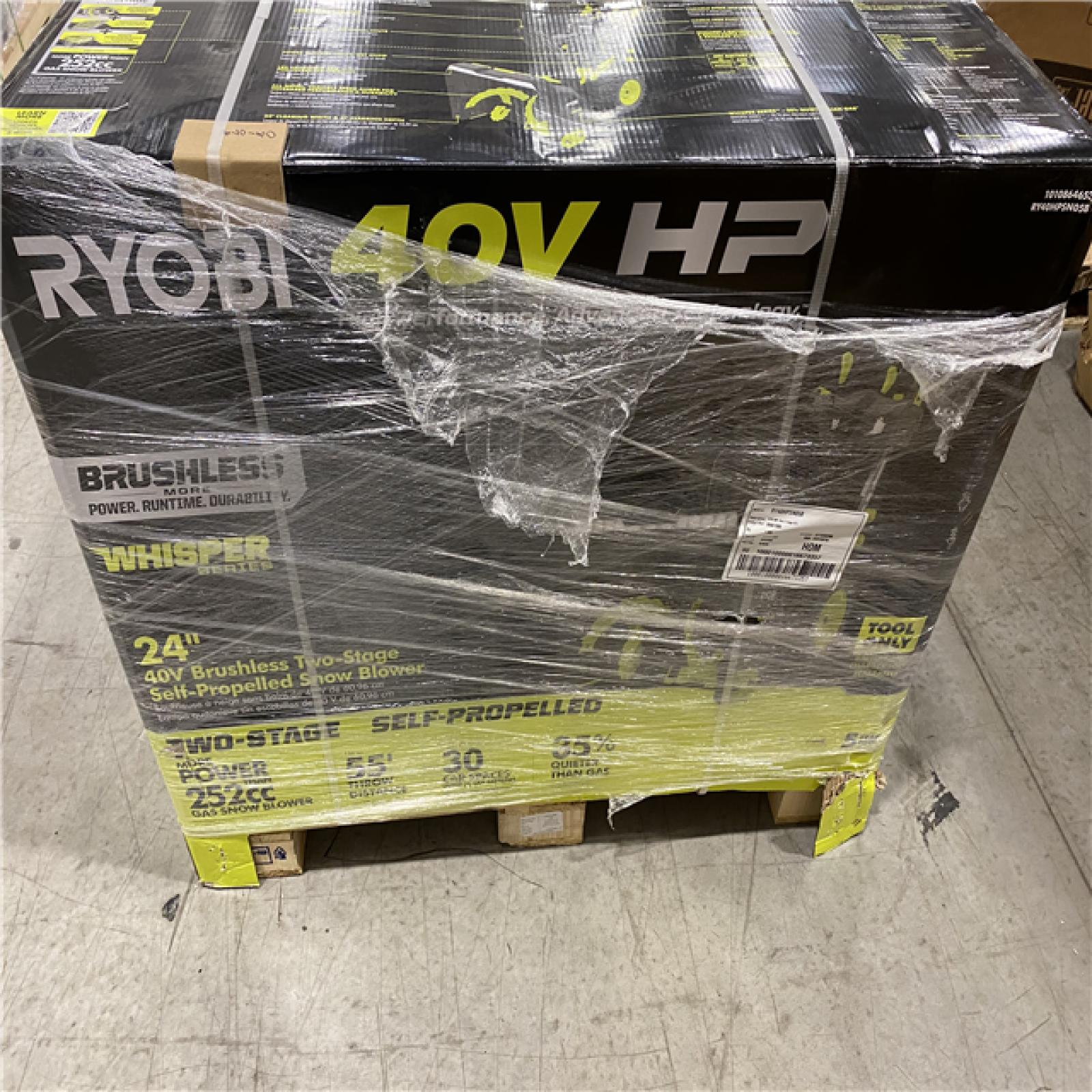 DALLAS LOCATION- RYOBI 24 in. 40-Volt HP Brushless Whisper Series 2-Stage Cordless Electric Self-Propelled Snow Blower (Tool-Only)