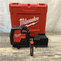 AS-IS Milwaukee Green 100 ft. Cross Line and Plumb Points Rechargeable Laser Level with REDLITHIUM Lithium-Ion