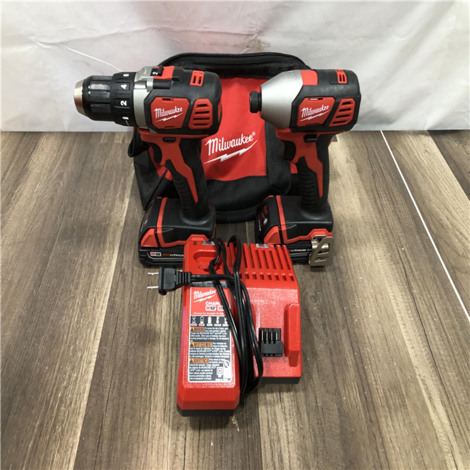 AS-IS Milwaukee 18V Lithium-Ion Cordless Drill Driver/Impact Driver Combo Kit