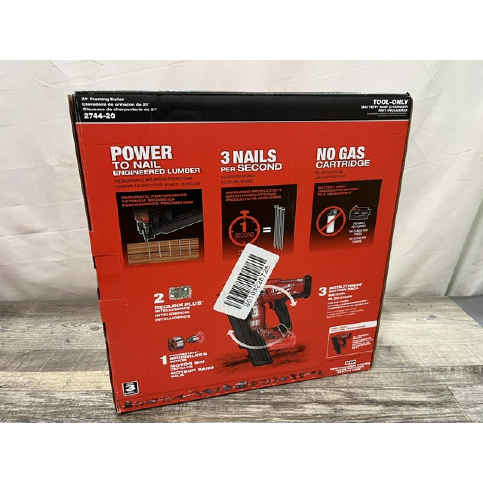 NEW - Milwaukee FUEL 3-1/2 in. 18-Volt 21-Degree Lithium-Ion Brushless Cordless Framing Nailer (Tool-Only)