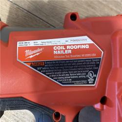 AS-IS Milwaukee FUEL 18-Volt Lithium-Ion Brushless Cordless Coil Roofing Nailer (Tool Only)