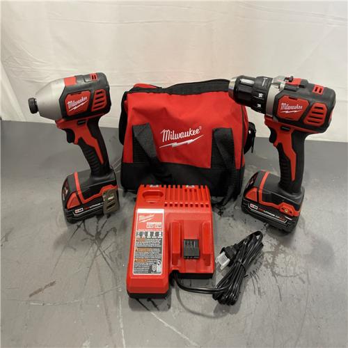 AS-IS - Milwaukee M18 18V Lithium-Ion Cordless Drill Driver/Impact Driver Combo Kit