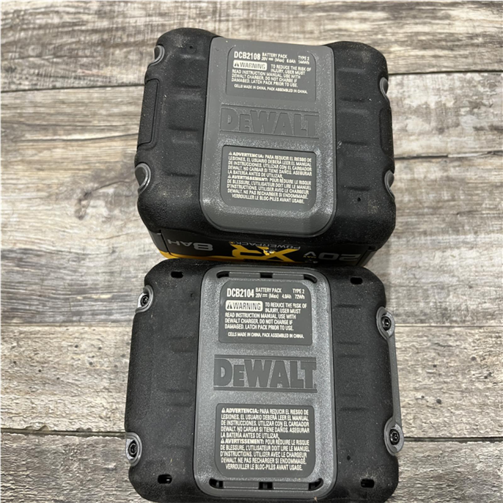 AS-IS DEWALT 20V XR Lithium-Ion Starter Pack with 8.0 Ah and 4.0 Ah Battery Packs and Charger