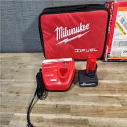 HOUSTON LOCATION - AS-IS M12 FUEL 12V Li-Ion Brushless Cordless Stubby 3/8 in. Impact Wrench Kit W/(1) 5.0 Ah High Output Battery