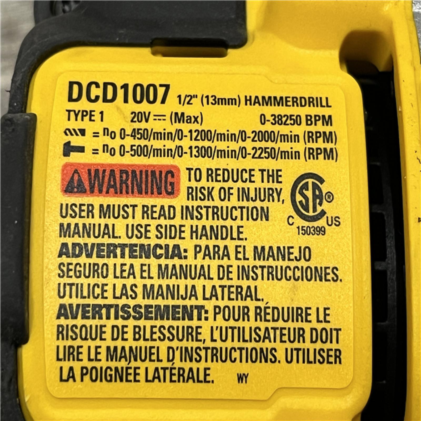 AS-IS DEWALT 20V MAX Brushless Cordless 1/2 3-Speed Hammer Drill (Tool-Only)