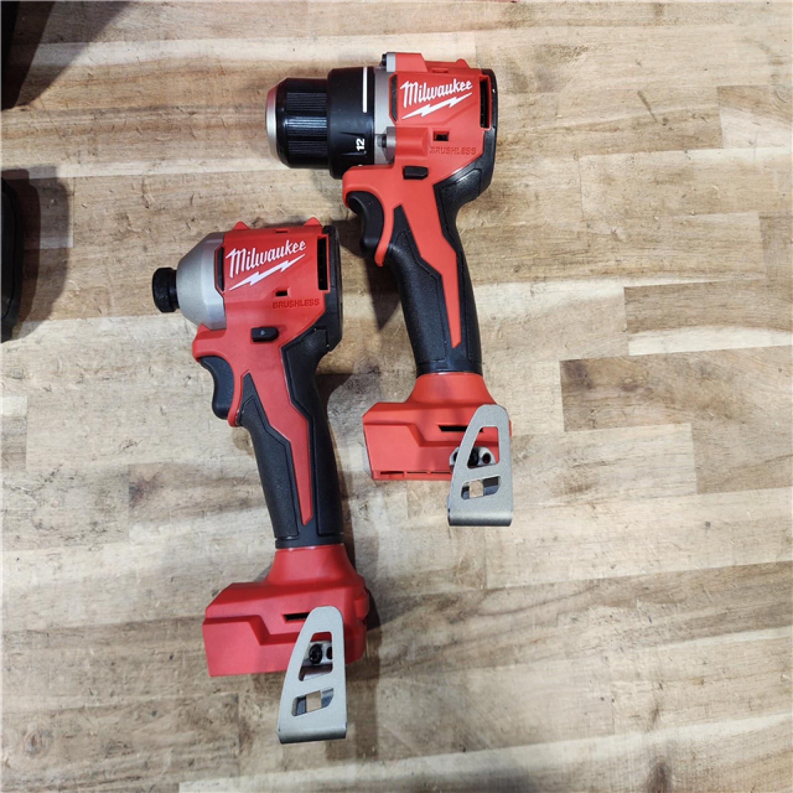 HOUSTON LOCATION - AS-IS Milwaukee 18V Lithium-Ion Brushless Cordless Compact Drill/Impact Combo Kit