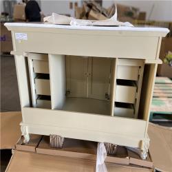 DALLAS LOCATION - Home Decorators Collection Winslow 48 in. W x 22 in. D x 35 in. H Single Sink Freestanding Bath Vanity in Antique White with White Marble Top