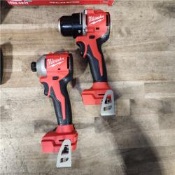 HOUSTON LOCATION - AS-IS Milwaukee M18 18V Lithium-Ion Brushless Cordless Compact Drill/Impact Combo Kit (2-Tool) W/(2) 2.0 Ah Batteries  Charger & Bag