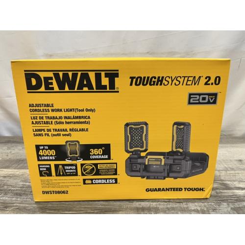 NEW - DEWALT Tough System 2.0 Flex Volt 20V/60V Cordless LED Adjustable Work Light