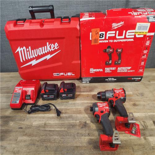 HOUSTON LOCATION - AS-IS (APPEARS LIKE NEW) MILWAUKEE FUEL 18V Lithium-Ion Brushless Cordless Hammer Drill and Impact Driver Combo Kit (2-Tool) with 2 Batteries