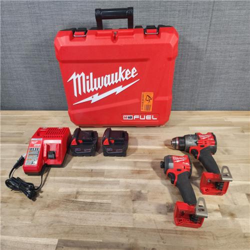 HOUSTON LOCATION - AS-IS MILWAUKEE M18 FUEL 18V Lithium-Ion Brushless Cordless Hammer Drill and Impact Driver Combo Kit (2-Tool) with 2 Batteries