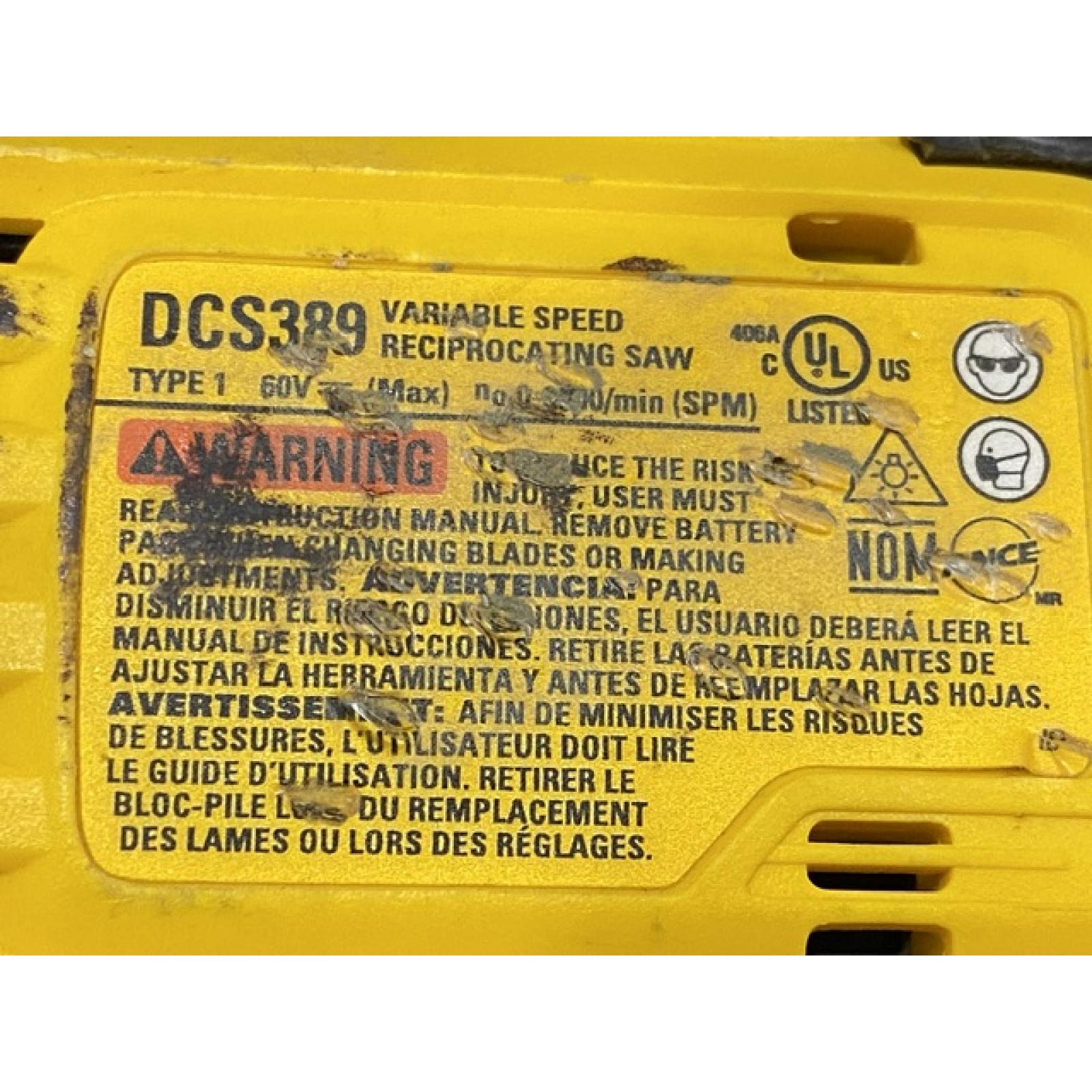 AS-IS DEWALT FLEXVOLT 60V MAX Cordless Brushless Reciprocating Saw (Tool Only)