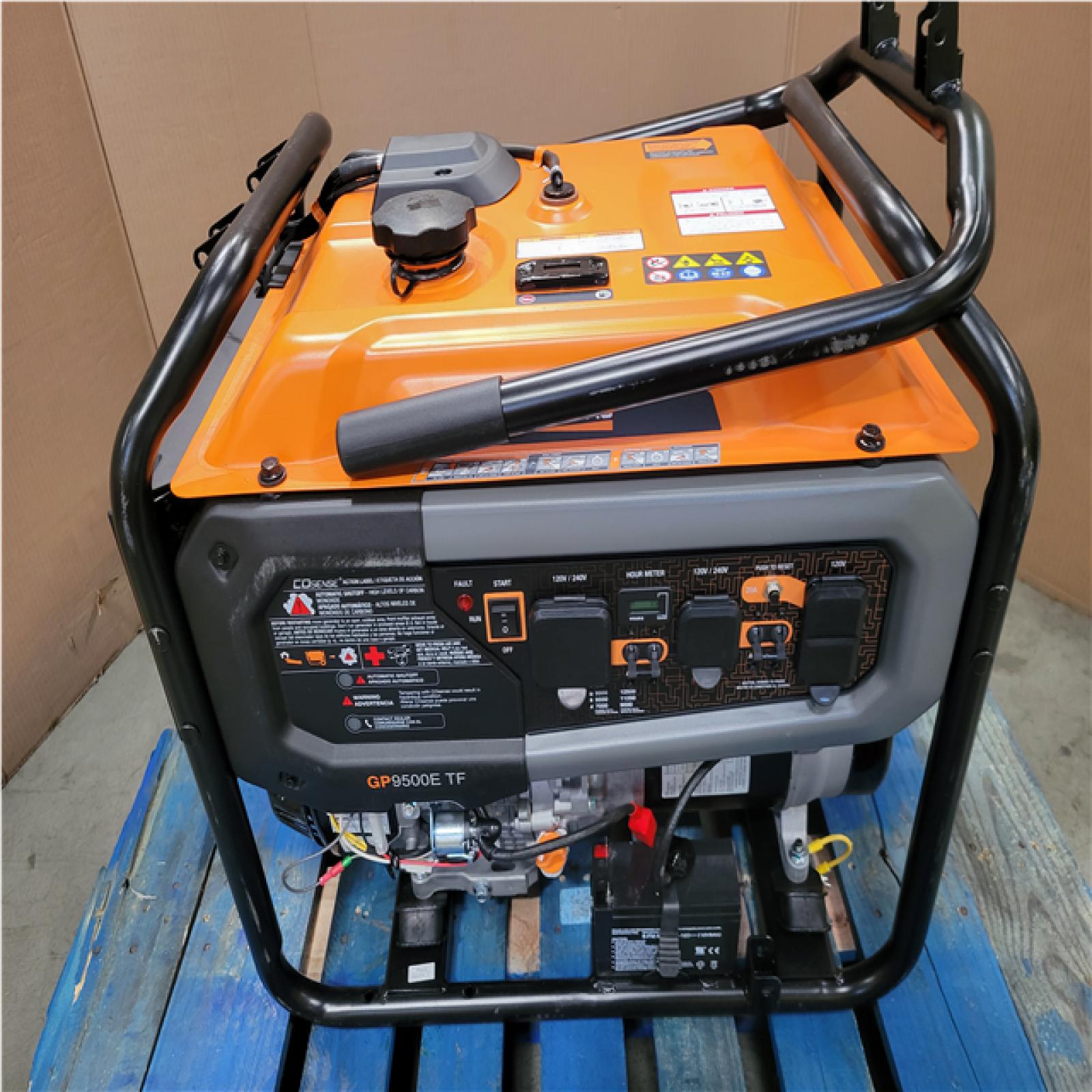 CALIFORNIA AS-IS GENERAC 12 500/9 500-WATT ELECTRIC START TRI-FUEL PORTABLE GENERATOR