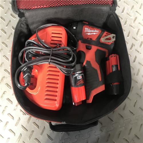 Houston location- AS-IS Milwaukee 2401-20 M12 12-Volt Lithium-Ion Cordless 1/4 in. Hex Screwdriver (Tool-Only)