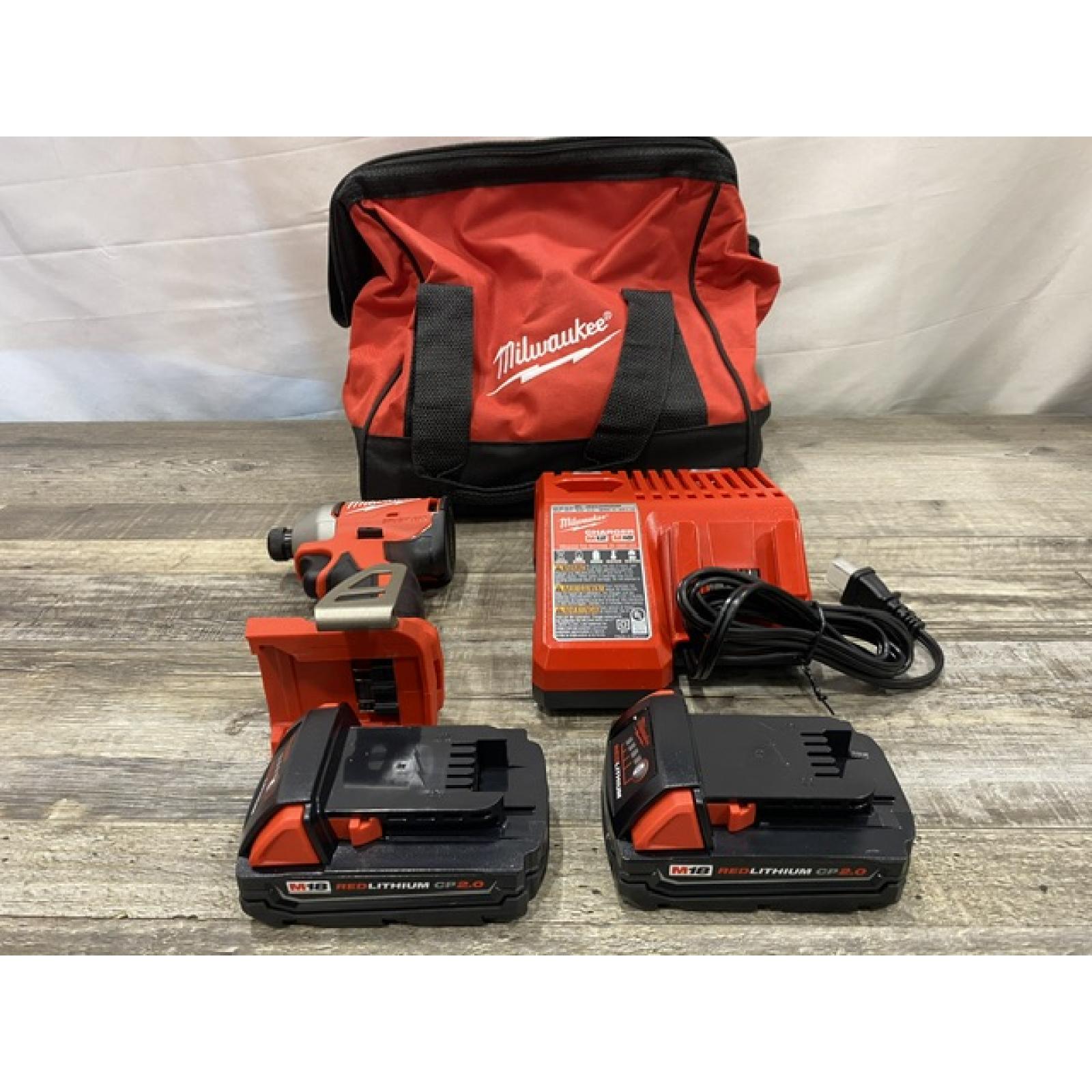 AS-IS Milwaukee 18V Lithium-Ion Brushless Cordless 1/4 in. Impact Driver Kit