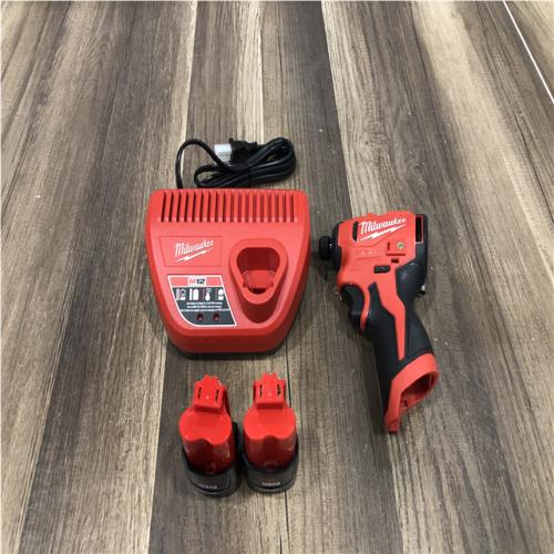 AS-IS Milwaukee 12-Volt Lithium-Ion Compact Brushless Cordless 1/4 in. Impact Driver Kit