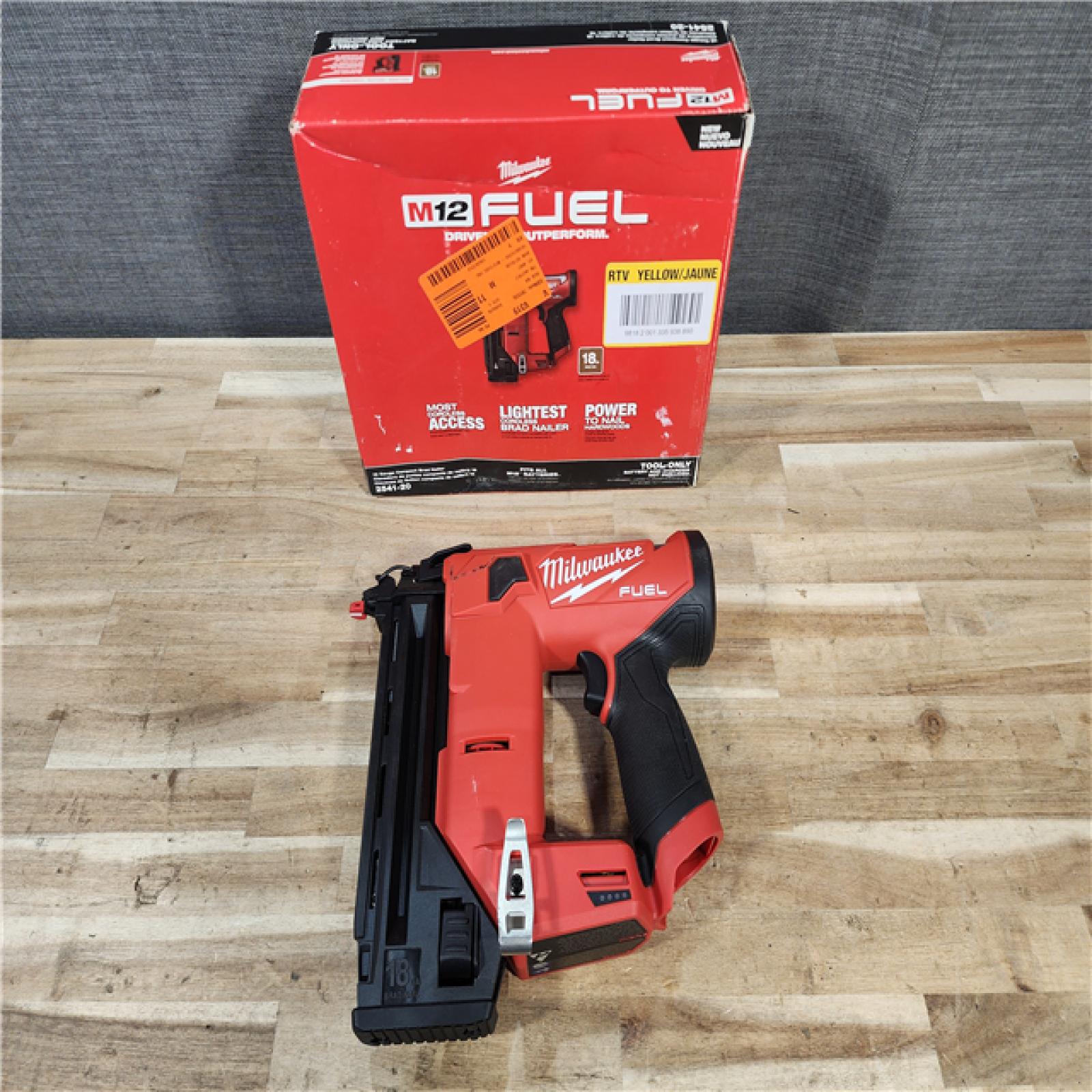 HOUSTON LOCATION - AS-IS Milwaukee FUEL 12-Volt Lithium-Ion Brushless Cordless 18-Gauge 1-1/2 in. Compact Brad Nailer (Tool Only)