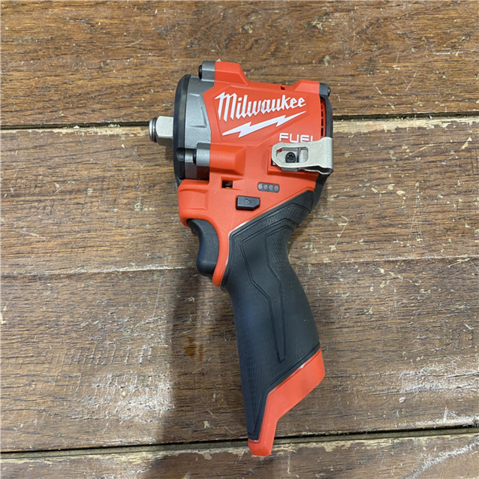 AS-IS Milwaukee M12 FUEL 12V Lithium-Ion Brushless Cordless Stubby 1/2 in. Impact Wrench (Tool-Only)