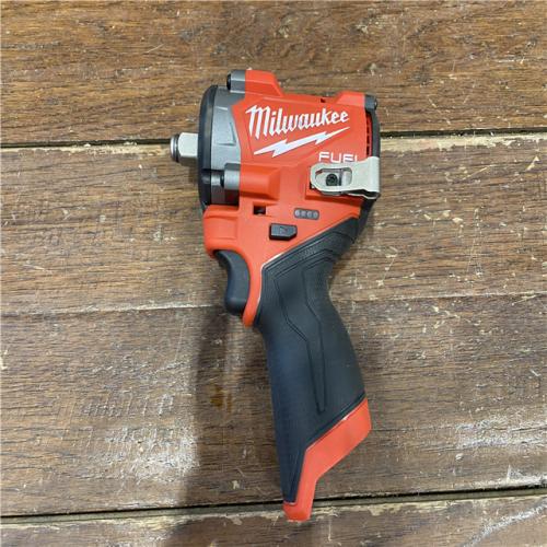 AS-IS Milwaukee M12 FUEL 12V Lithium-Ion Brushless Cordless Stubby 1/2 in. Impact Wrench (Tool-Only)