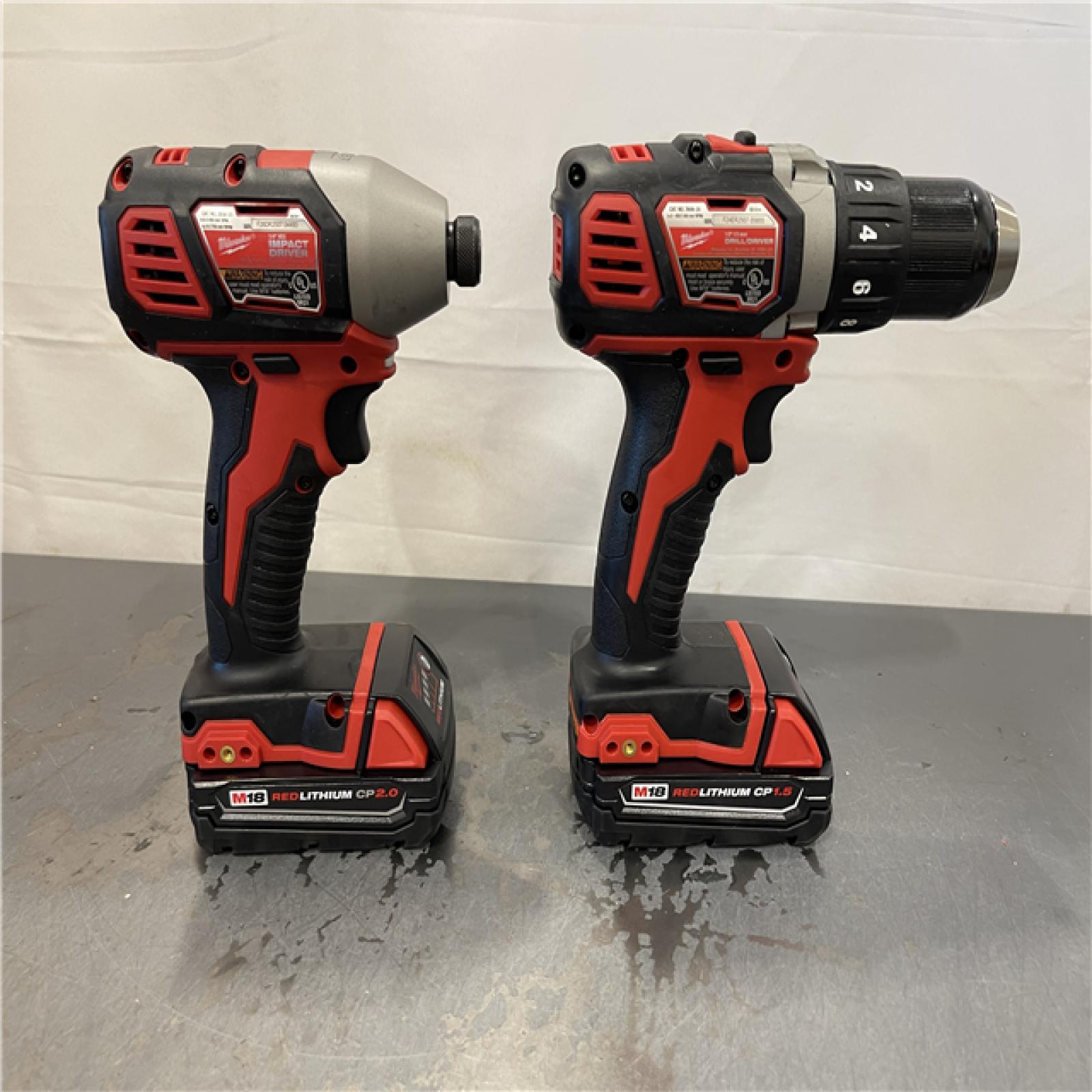 AS-IS - Milwaukee M18 18V Lithium-Ion Cordless Drill Driver/Impact Driver Combo Kit