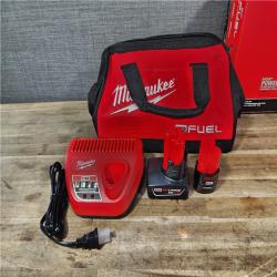 HOUSTON LOCATION - AS-IS Milwaukee M12 FUEL Cordless 2-Tool Combo Kit: 1/2Hammer Drill  1/4Hex Impact Driver 3497-22