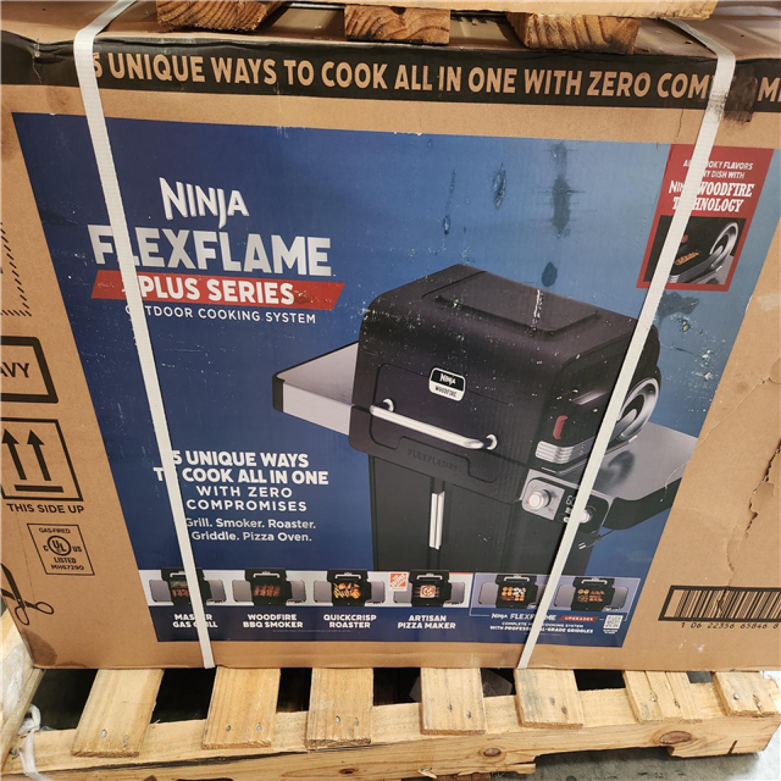 Phoenix NEW NINJA FlexFlame Plus 3-Burner Outdoor Cooking BBQ, 5-in-1 Propane and Electric Grill, Smoker, Roaster, Pizza Maker in Black