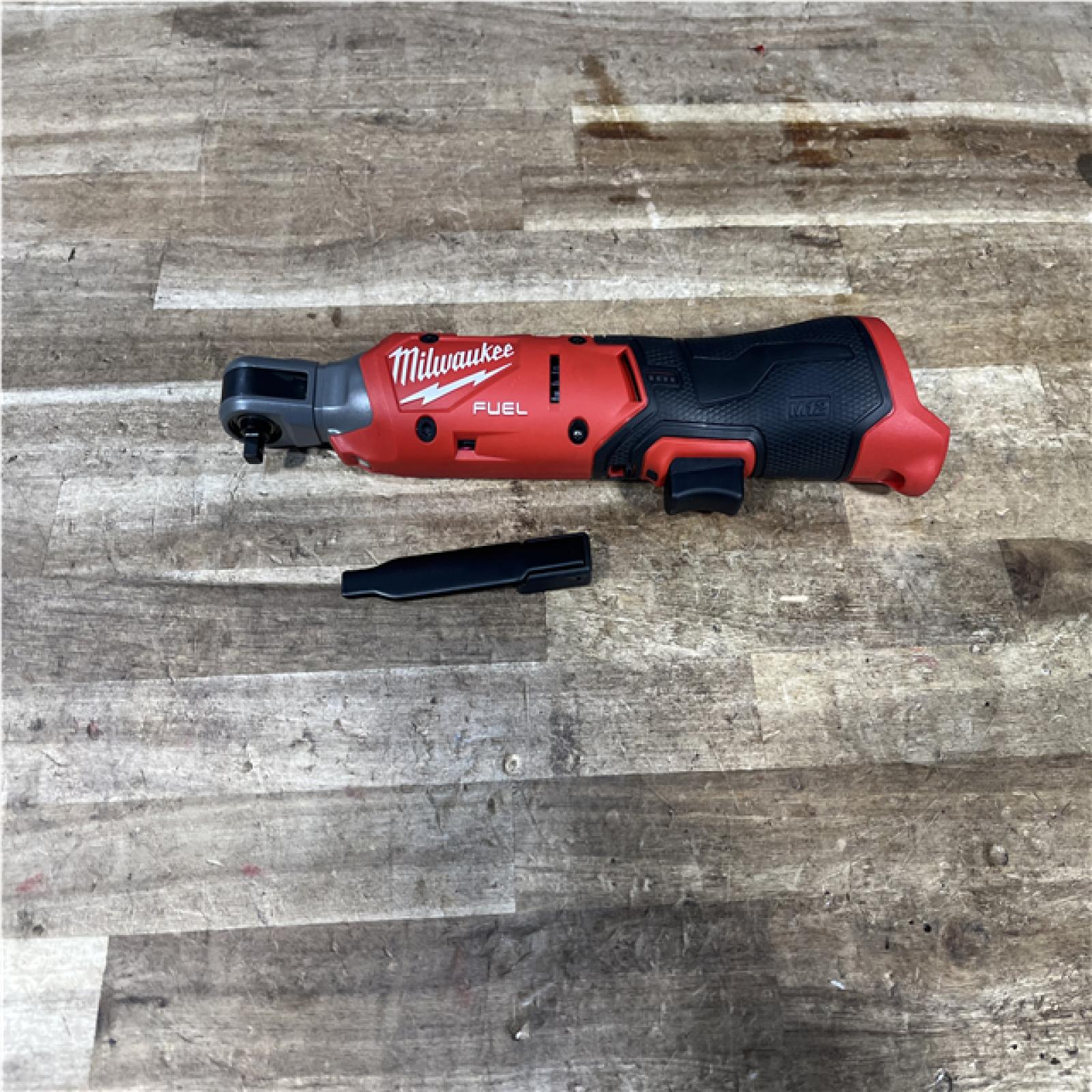 Houston Location AS-IS Milwaukee FUEL 12-Volt Lithium-Ion Brushless Cordless High Speed 3/8 in. Ratchet (Tool-Only)