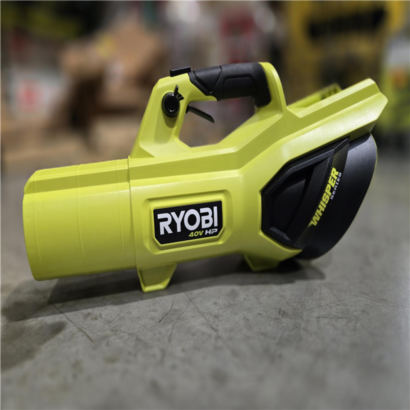 AS-IS RYOBI 40V HP Whisper Series 190 MPH 730 CFM Leaf Blower and Backpack Battery Kit