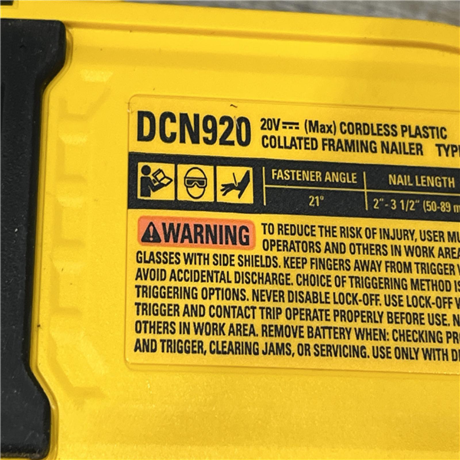 AS-IS DEWALT 20-Volt 21° Cordless Framing Nailer (Tool-Only)