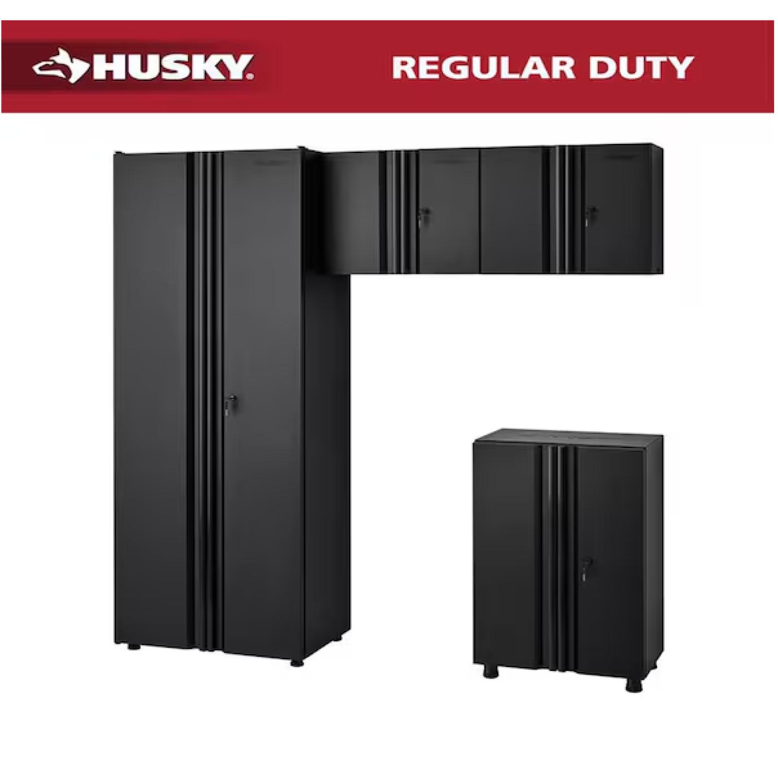 DALLAS LOCATION - Husky 4-Piece Regular Duty Welded Steel Garage Storage System in Black