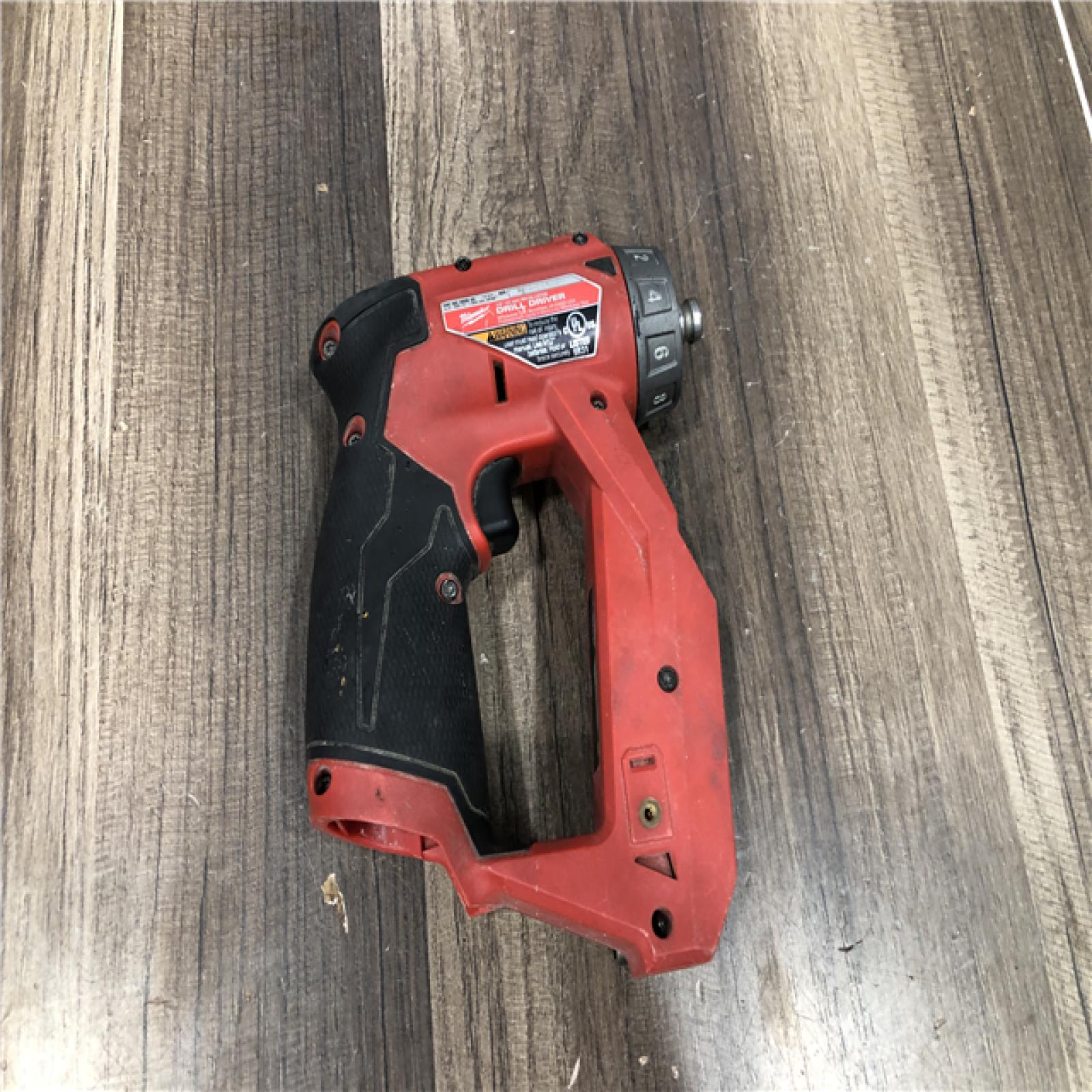 AS-IS Milwaukee FUEL 12V Lithium-Ion Brushless Cordless 4-in-1 Installation 3/8 in. Drill Driver with 4 Tool Head (Tool-Only)