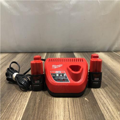 AS-IS M12 12-Volt Lithium-Ion Compact Battery Pack 2.0Ah and Charger Starter Kit