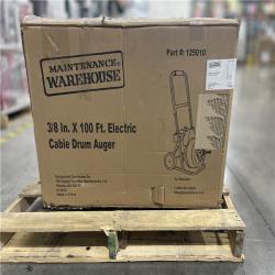 DALLAS LOCATION- Maintenance Warehouse® 3/8 In. X 100 Ft. Manual Feed Electric Cable Drum Auger