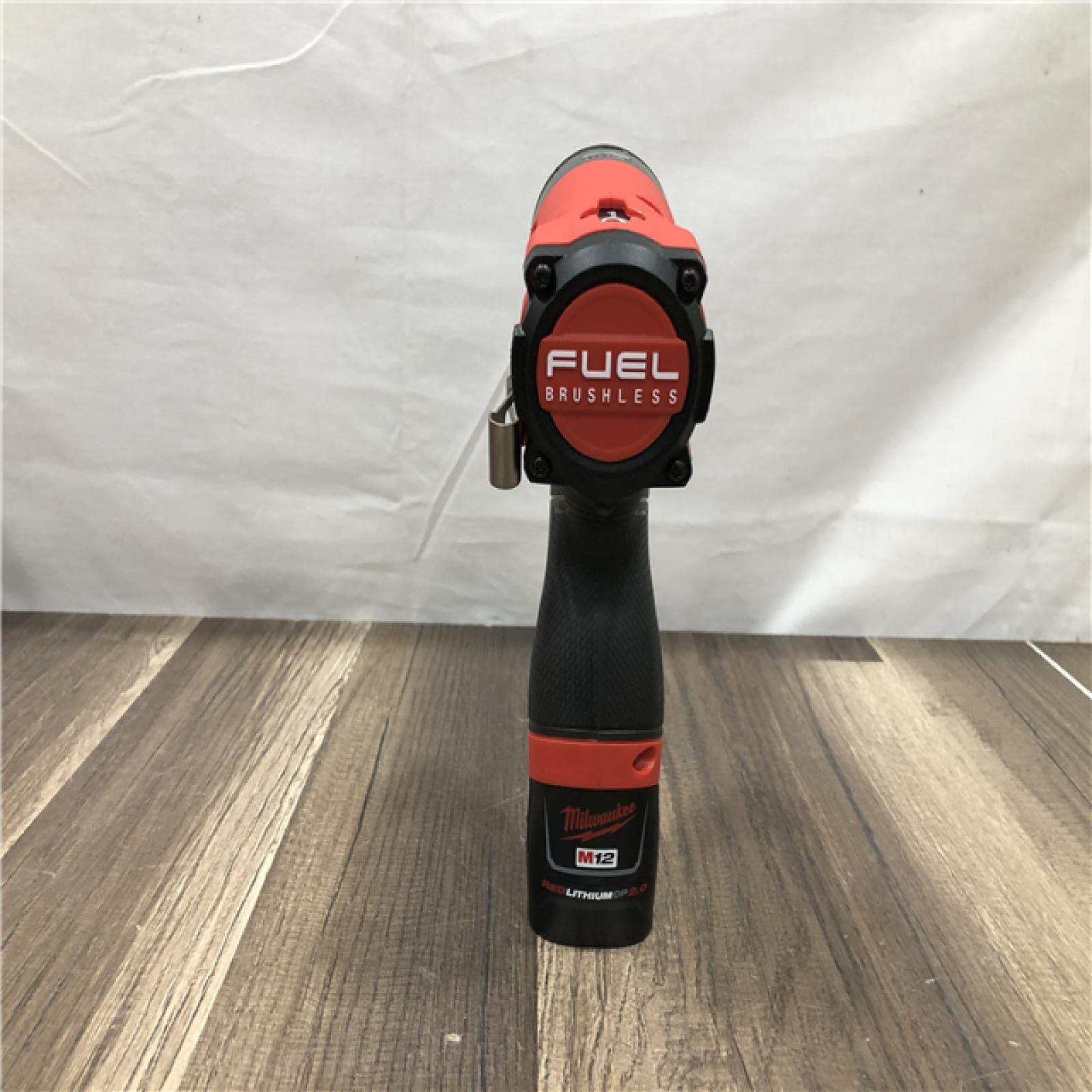 AS-IS Milwaukee FUEL 12-Volt Lithium-Ion Brushless Cordless 1/4 in. Hex Impact Driver Compact Kit