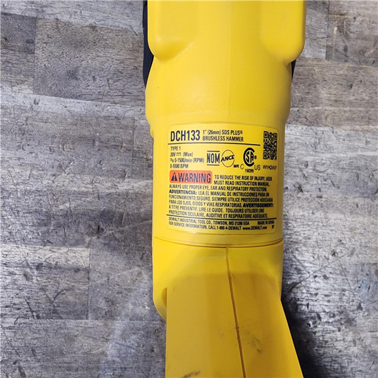 HOUSTON LOCATION - AS-IS DEWALT 20V MAX Cordless Brushless 1 in. SDS Plus D-Handle Concrete and Masonry Rotary Hammer (Tool Only)