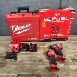 HOUSTON LOCATION - AS-IS (APPEARS LIKE NEW) MILWAUKEE FUEL 18V Lithium-Ion Brushless Cordless Hammer Drill and Impact Driver Combo Kit (2-Tool) with 2 Batteries