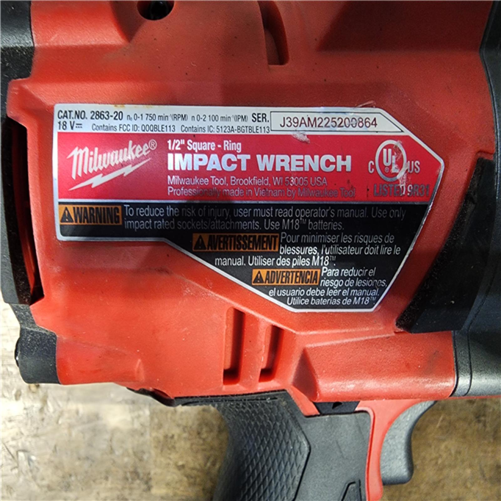 HOUSTON LOCATION - AS-IS Milwaukee M18 FUEL ONE-KEY 18V Lithium-Ion Brushless Cordless 1/2 in. Impact Wrench with Friction Ring (Tool-Only)