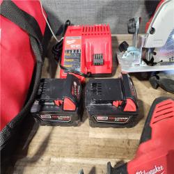 HOUSTON LOCATION - AS-IS MILWAUKEE 6 TOOL COMBO KIT W/ (2) BATTERY & CHARGER