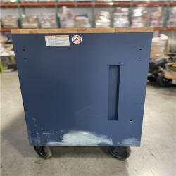 DALLAS LOCATION- AS-IS HUSKY 72 in.W x 24 in.D Heavy Duty 18-Drawer Adjustable Height Mobile Workbench MATTE BLUE W/ WOODTOP