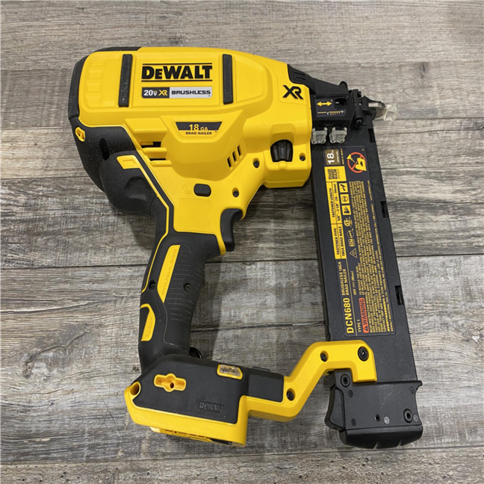 AS-IS DEWALT 20V MAX XR Lithium-Ion Electric Cordless 18-Gauge Brad Nailer (Tool Only)
