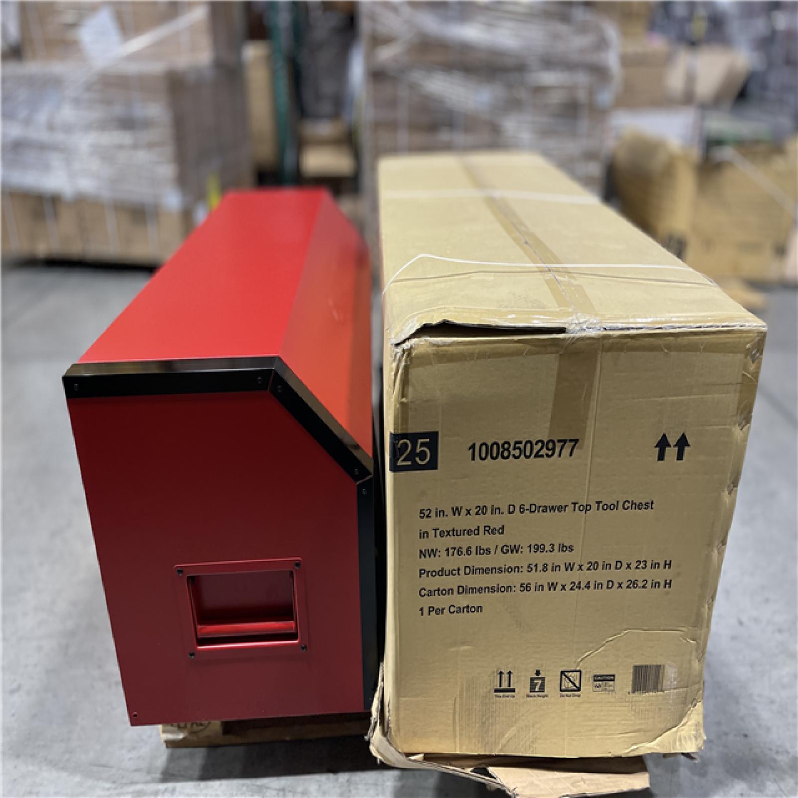 DALLAS LOCATION - Husky Heavy-Duty 52 in. W x 20 in. D 6-Drawer Matte Red Steel Top Tool Chest (LOT OF 2)